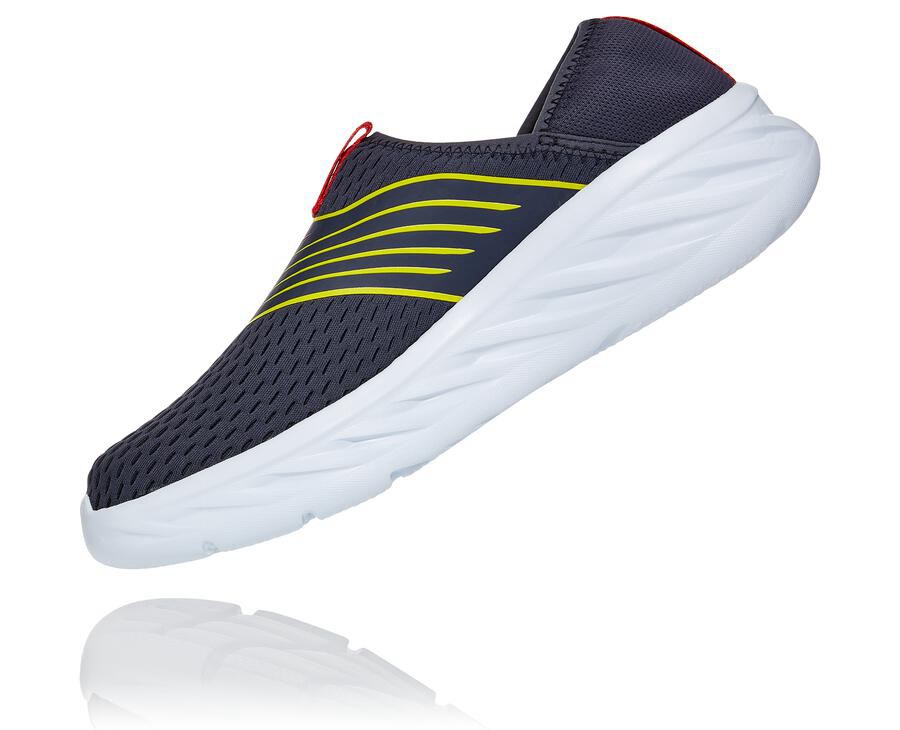 Sandals Mens - Hoka One One ORA Recovery - Navy/White - PKSFCTZ-20